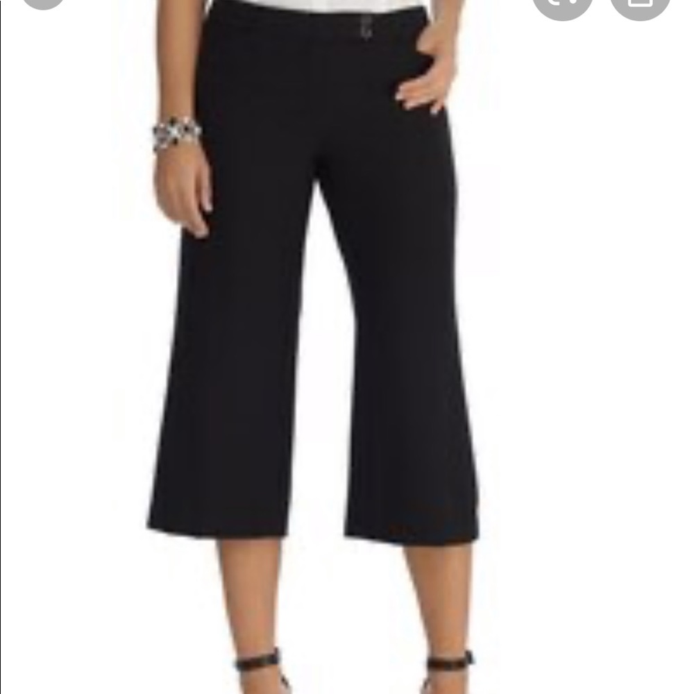 New White House black market BLACK wide leg crop 8